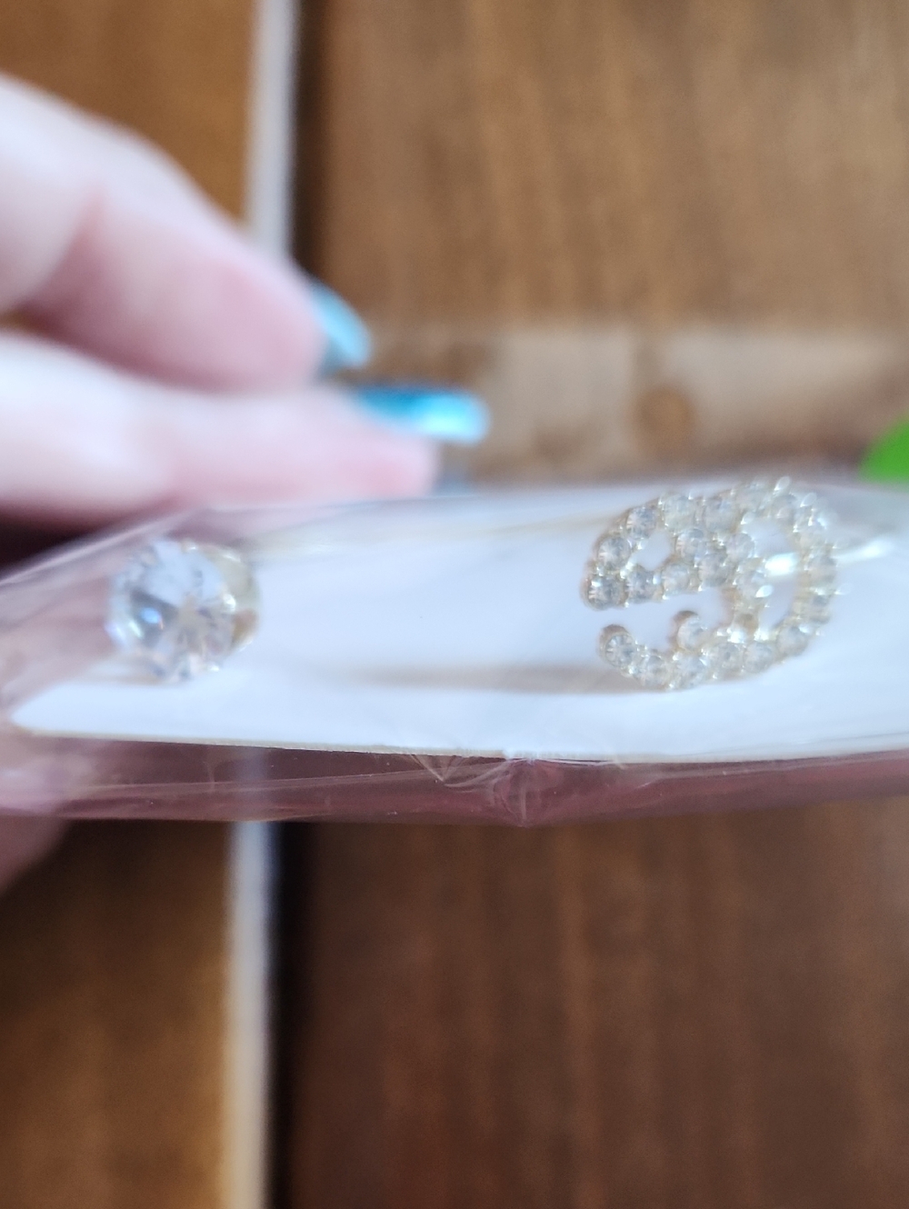 Fashion to Figure Gold Crystal Crescent & Clear Stud Earring Set